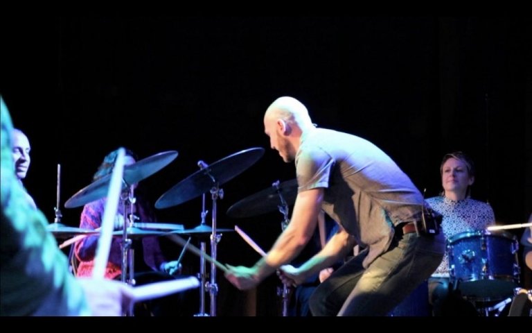 A man playing the drums.