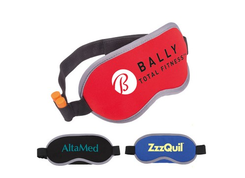Three branded eye masks for sleeping.